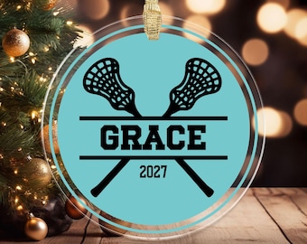 Personalized Lacrosse Ornament, Personalized Lacrosse Gifts, Female Lacrosse Ornament for Christmas Tree, Custom Lacrosse Gifts Keepsakes