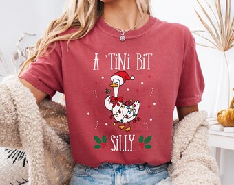 Silly Goose Christmas Shirt, Funny Martini Comfort Colors Shirt, Holiday Cocktail Tshirt. Retro Christmas Shirt