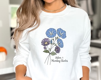 September Geburtsmonat Blume Sweatshirt, Geburtsblume Shirt, September Geburtstagsgeschenk, Jungfrau Waage Geschenke, Benutzerdefinierte Blume Sweatshirt, Blume