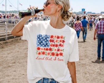 Camiseta American Comfort Colors, camiseta del 4 de julio, camiseta del Día de la Independencia, camiseta con la bandera.
