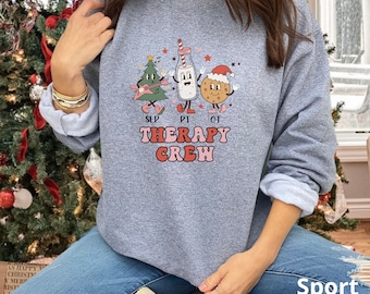 SLP OT PT Crew Sweatshirt, Christmas Slp Ot Pt Sweater,  Speech Therapy,Occupational Therapist Sweatshirt,Physical Therapist Sweater,Holiday