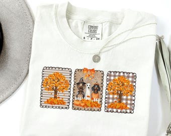 Herbst Dackel Komfort Farben Shirt, Dackel Geschenke, Halloween Dackel T-Shirt, Doxie Mom T-Shirt, Weiner Hund Geschenk, lustiges Dackel Shirt