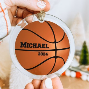 Personalized Basketball Ornament, Basketball Player Ornament, Custom Basketball Ornament, Basketball Player Gift, Basketball Team Gift
