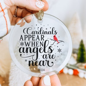 Cardinal Ornament, Cardinal Christmas Ornament Personalized , Cardinal Memorial Ornament, Memorial Ornament Gift, Custom Memorial Ornament