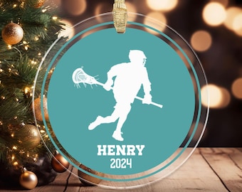 Personalized Lacrosse Ornament, Custom Lacrosse Gifts, Male Lacrosse Ornament for Christmas Tree, Custom Lacrosse Gifts Keepsakes