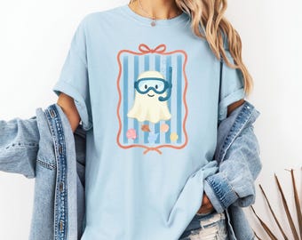 Zomerhalloweenshirt, grappig Halloween-T-shirt, zomerstrandshirt, Summerween-shirt, grappig spookshirt, zomert-shirt, strand-T-shirt
