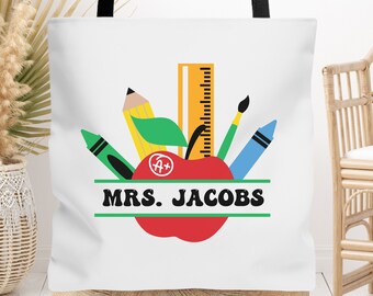 Personalized Teacher Gift Tote Bag, Custom Teacher Gifts, Personalized Teacher Tote Bag, Custom Name Bag, Teacher Gifts Personalized