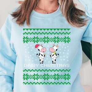 Camiseta navideña de vaca, camiseta navideña de vaquillas, suéter navideño de vaca, sudadera navideña de granja, suéter navideño feo, suéter navideño