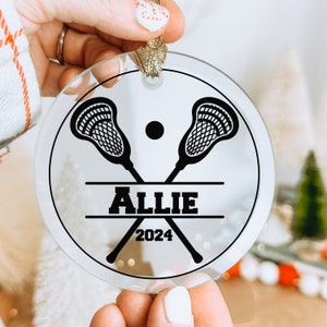 Personalized Lacrosse Ornament, Lacrosse Player Ornament, Custom Lacrosse Ornament, Lacrosse Player Gift, Lacrosse Team Gift