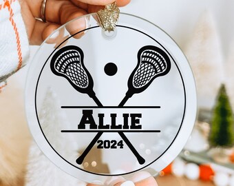 Personalized Lacrosse Ornament, Lacrosse Player Ornament, Custom Lacrosse Ornament, Lacrosse Player Gift, Lacrosse Team Gift
