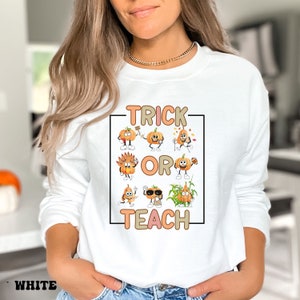 Halloween Kürbis Lehrer Sweatshirt, Lehrer Shirts, Lehrer Halloween Sweatshirts, Retro Halloween Lehrer, Kindergärtnerin Lehrer T-Shirt