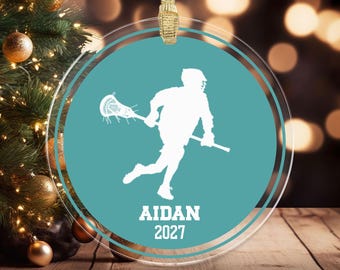 Personalized Lacrosse Ornament, Custom Lacrosse Gifts, Male Lacrosse Ornament for Christmas Tree, Custom Lacrosse Gifts Keepsakes