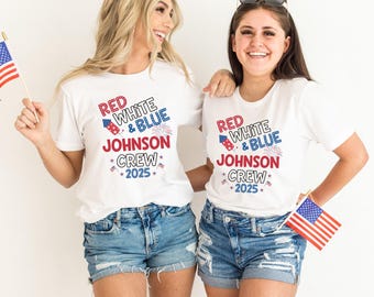 4 juli-shirt, bijpassend familie-T-shirt, aangepaste 4 juli-T-shirts, Independence Day-shirt, 4 juli-kindershirt, gepersonaliseerd familie-T-shirt