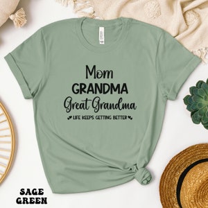Great Grandma Shirt, Great Grandma Gift, Great Grandma Mother&#39;s Day, Christmas Gift, Pregnancy Announcement Grandparents, Great Grandma Est