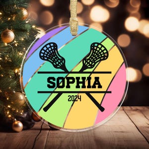 Personalized Lacrosse Ornament, Personalized Lacrosse Gifts, Female Lacrosse Ornament for Christmas Tree, Custom Lacrosse Gifts Keepsakes