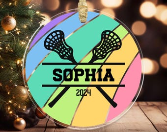 Personalized Lacrosse Ornament, Personalized Lacrosse Gifts, Female Lacrosse Ornament for Christmas Tree, Custom Lacrosse Gifts Keepsakes