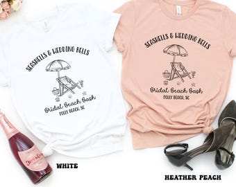 Charleston Bachelorette Party Shirt, Beach Bridal Party Tshirts, Personalized Bride and Bridesmaid Shirts, Charleston Bach Trip Shirts
