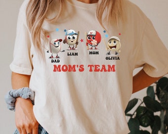 Personalized Baseball Mom Shirt, Baseball Mom Comfort Colors Shirt, Personalized Baseball Shirt, Baseball Mom, Custom Baseball Mom Shirt
