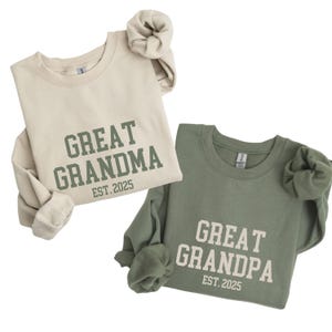 Great Grandma Grandpa Gift, Great Grandma Sweatshirt, Pregnancy Reveal Gift, Gift from Grandkids, Custom Great Grandma Grandpa Sweater