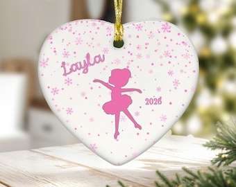 Personalized Ballerina Ornament, Gift for Dancer, Ballet Christmas Gift for Girl, Girl Pink Christmas Ornament, Stocking Stuffer, Keepsake