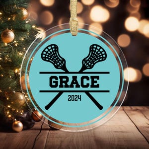 Personalized Lacrosse Ornament, Personalized Lacrosse Gifts, Female Lacrosse Ornament for Christmas Tree, Custom Lacrosse Gifts Keepsakes