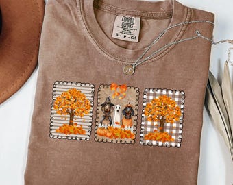 Herbst Dackel Komfort Farben Shirt, Dackel Geschenke, Halloween Dackel T-Shirt, Doxie Mom T-Shirt, Weiner Hund Geschenk, lustiges Dackel Shirt
