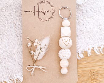 Keyring | Thank you | Wood