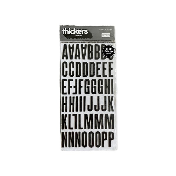 Thickers SHOE BOX Alphabet Stickers by American Crafts Black