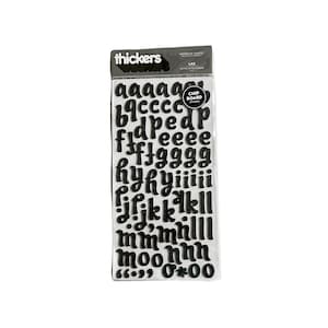 Thickers LAX Alphabet Stickers by American Crafts Black Glitter