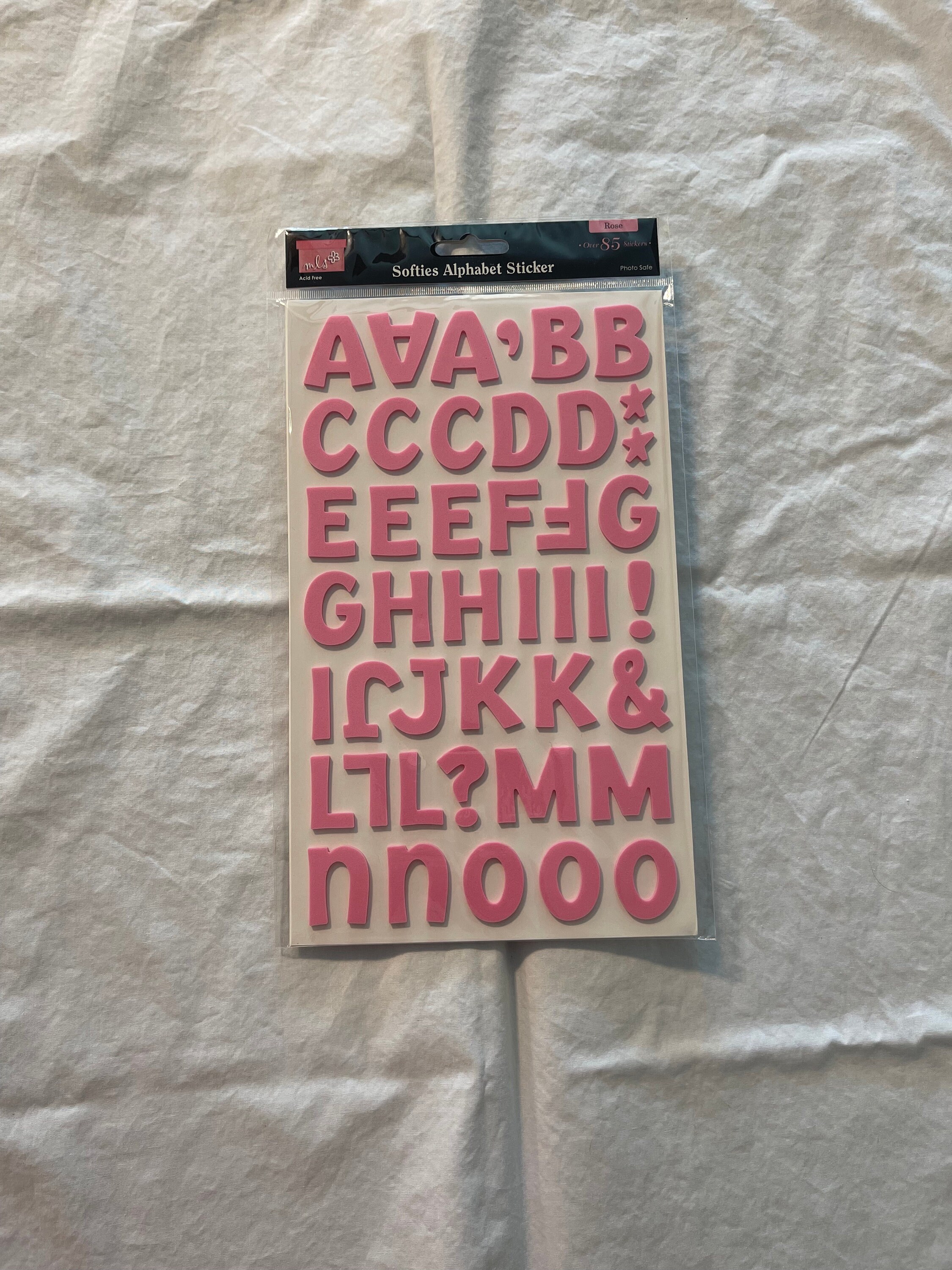 Softies Alphabet Stickers Pink Etsy