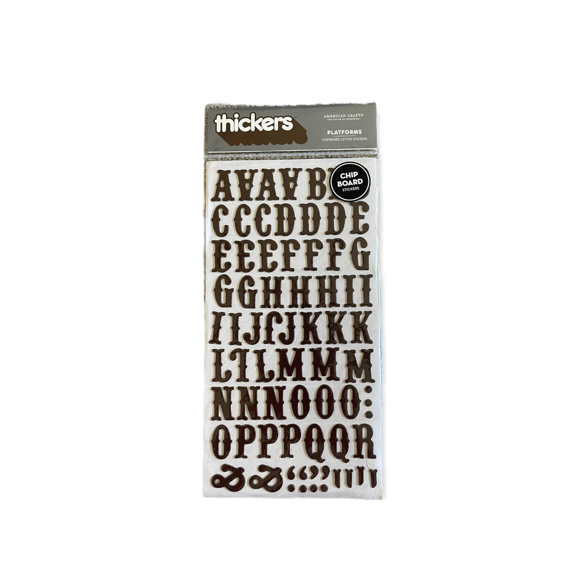 American Crafts Remarks Brown Letter Stickers Vintage Alphabet New LOT OF 2  #6