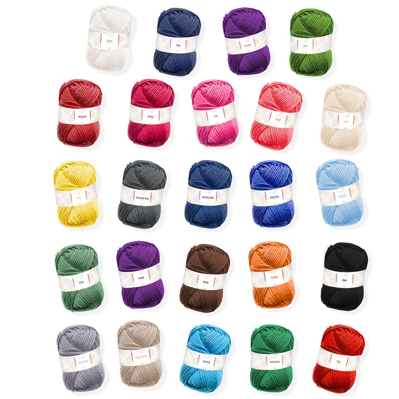 12/24 Pack Acrylic Yarn Skeins - Soft Crochet Yarn for Crocheting, Knitting & Crafts - Multicolored Craft Yarn Spools for Adults and Kids image 4