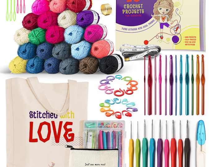 Beginner s Crochet Kit Learn to Crochet Kit for Adults and Kids 80 Pc