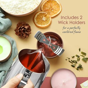 Soy Candle Wax for Candle Making, Kit Includes Premium Natural Soy Wax Flakes, Cotton Candle Wicks, Wick Stickers, Centering Devices image 4