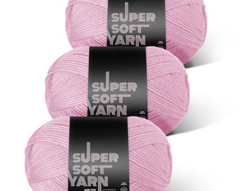 Zacht acrylgaren voor haken en breien - Gehaakt garen voor haken, breigaren, set van 3, 370 yds breigaren