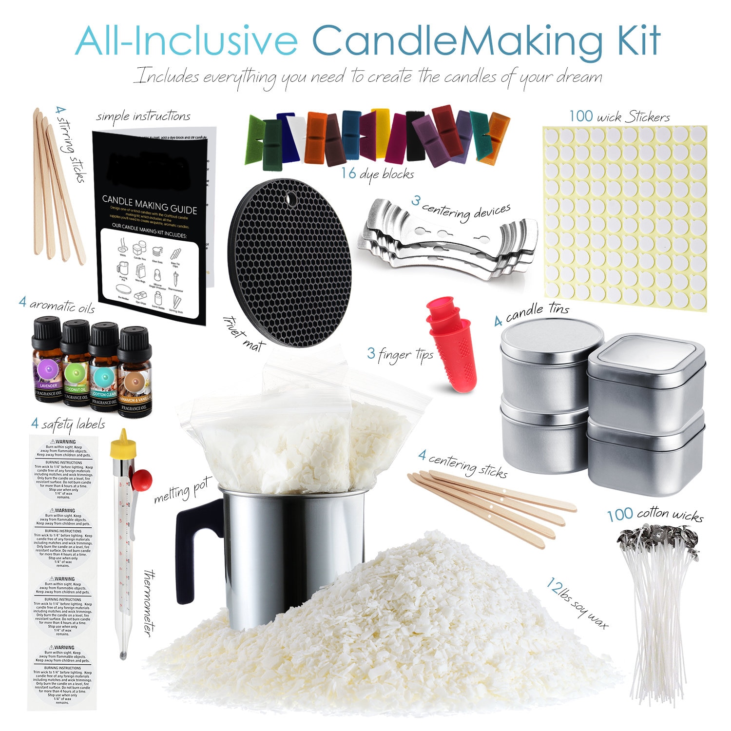 DIY Candle Making Kit 58 Pieces Soy Candle Making Kit Etsy UK