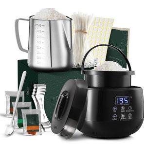 Natural Soy Wax Candle Making Kit, Includes 12.4 oz. Bag of Soy Wax for Candle Making ,Electric Wax Melting Pot and All Necessary Supplies