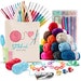 DIY Crochet Kit with Crochet Hooks Yarn Set for  All Ages -  Includes Yarn Balls, Needles, Accessories Kit, Tote Bag &  Lots More - 73 Piece 