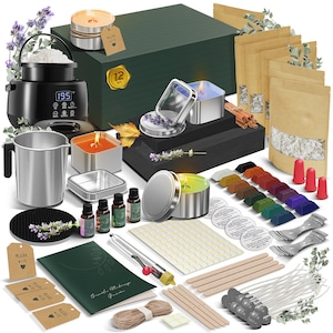 Complete DIY Candle Making Kit for Adults & Children - Premium Candle Making Supplies - Optional Additional Soy Wax and Electric Melting Pot