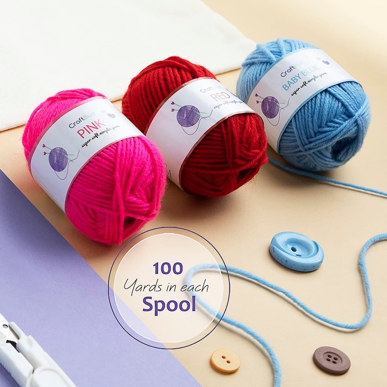 12/24 Pack Acrylic Yarn Skeins - Soft Crochet Yarn for Crocheting, Knitting & Crafts - Multicolored Craft Yarn Spools for Adults and Kids image 6