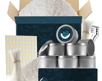 Natural Soy Wax Candle Making Kit, DIY Candle Making Supplies, Candle Tins, Soy Wax, Candle Wicks, Complete Candle Making Kit Accessories