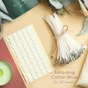Soy Candle Wax for Candle Making, Kit Includes Premium Natural Soy Wax Flakes, Cotton Candle Wicks, Wick Stickers, Centering Devices image 5