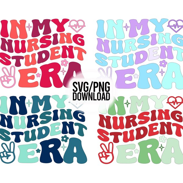 In My Nursing Student Era Retro Wave SVG PNG digital download groovy trippy