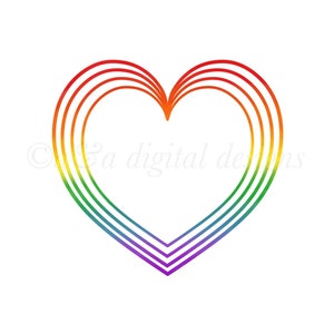 Rainbow Heart-Descarga digital instantánea, PNG, archivos JPG, dibujado a mano, imágenes prediseñadas, Corazón, Imágenes Prediseñadas del Orgullo
