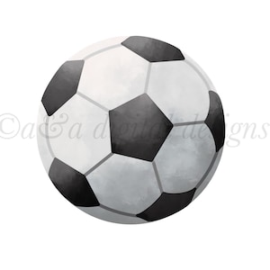 Soccer Ball- Instant digital download, PNG, JPG files, hand drawn, clipart, Sports clipart