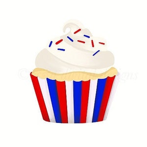 4.Juli Cupcake - Sofortiger digitaler Download, Clipart, jpg, png, Cupcake, feiern