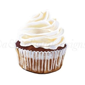Realistic Chocolate Cupcake- Instant digital download, PNG, JPG, hand drawn, clipart