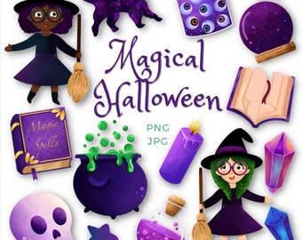 Magical Halloween- Instant Digital Download, potions, witches, spells, magic, halloween, clipart