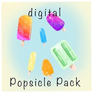 Frosty Popsicle Pack- Instant digital download, PNG, JPG, hand drawn, clipart