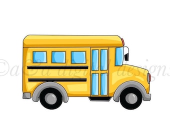 Cartoon School Bus - Etsy